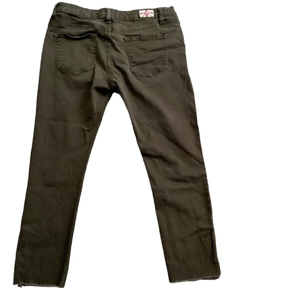 Machine Nouvelle Mode Cropped Skinny Chino Pants 32 x 24 Olive/Army Green 144C - Picture 3 of 7
